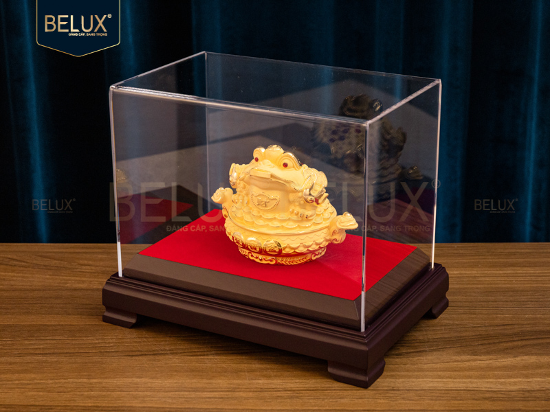 Tượng thiềm thừ vàng cát 14x10x10cm